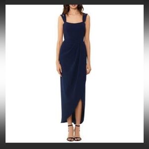 Xscape Navy Midi Formal/Evening Dress